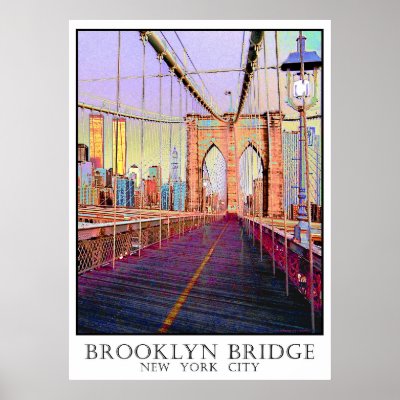 Brooklyn Bridge, New York City Print by stephjmort