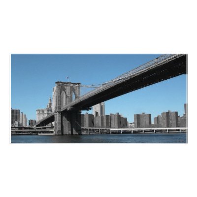 Brooklyn Bridge New York Customized Photo Card by spongyatron