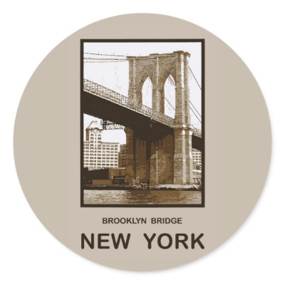 Brooklyn Bridge New York Stickers by vintage_cafe