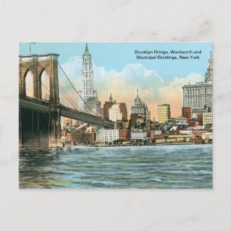 Brooklyn Bridge, New York Vintage postcard