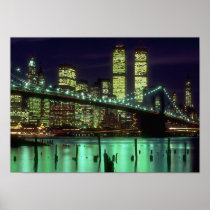 Brooklyn Bridge @ Night Poster