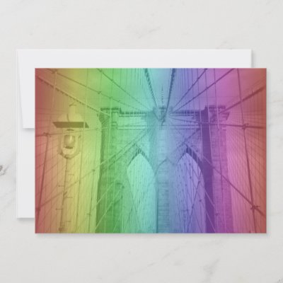 Brooklyn Bridge Rainbow Gay Wedding Invitation by NYThroughTheLens