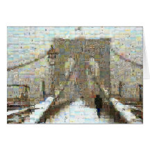 Brooklyn Bridge, Snowy Day Card