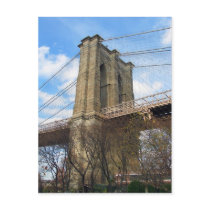 Brooklyn Bridge Tower Postcard by TominPok Brooklyn Bridge Tower Postcard