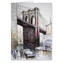 Brooklyn Bridge, USA Card