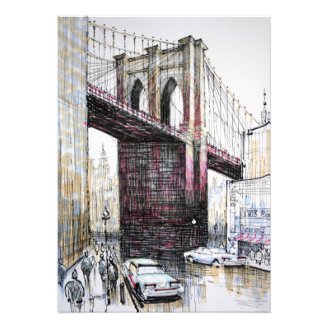 Brooklyn Bridge, USA Invitation