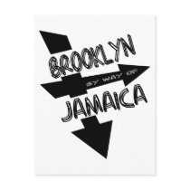 Brooklyn By Way Of Jamaica, Funky, 1-Color, Arrows Postcard