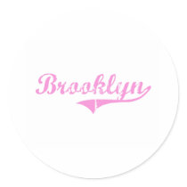 Brooklyn Classic Style Name Round Sticker