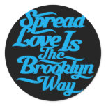 Brooklyn Love Blue Round Sticker