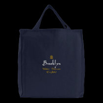 Brooklyn Name With English Meaning Navy embroidered bags