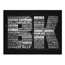 Brooklyn New York City Typographic Postcard