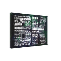 Brooklyn New York Typographic Canvas Print