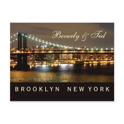 Brooklyn New York Wedding Design Post Card