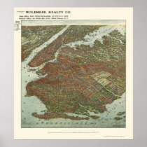 Brooklyn, NY Panoramic Map - 1908 Print