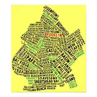 Brooklyn NYC Typography Map Poster
