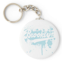 Brooklyn Painted Blue Keychain