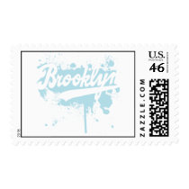 Brooklyn Painted Blue Postage Stamp