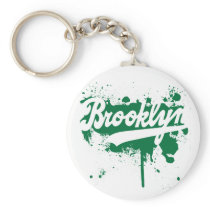 Brooklyn Painted Green Keychain