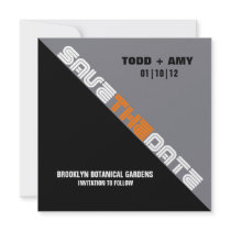 Brooklyn Save the Date:  Tangerine Steel Personalized Invitation