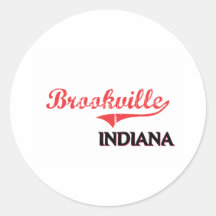 Brookville Indiana City Classic Round Stickers