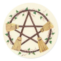 Broom Pentagam with Ivy stickers by Willows1028 Broom Pentagam with Ivy stickers