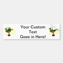 Broom style flowering bonsai graphic bumper stickers