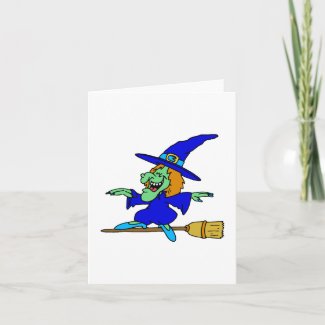 Broom Surfing Witch Cards