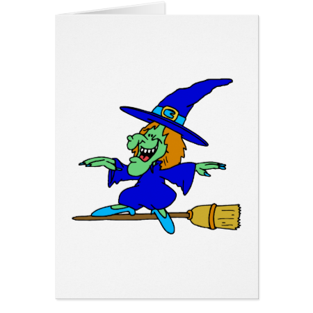 Broom Surfing Witch Cards