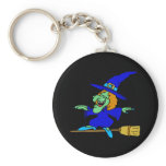 Broom Surfing Witch keychains