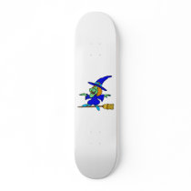 Broom Surfing Witch Custom Skate Board