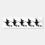 Broomstick Witch Silhouette Bumper Sticker