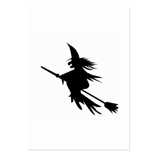 Broomstick Witch Silhouette Business Card (front side)
