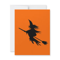 Broomstick Witch Silhouette Custom Announcement