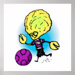 Brother Alien Playing Soccer Poster