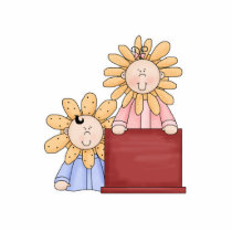 Brother and Sister Flower Kids photo sculptures