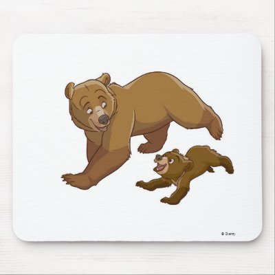 Brother Bear Kenai and Koda running Disney mousepads