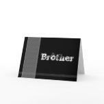 Brother - Best Man Card - Black and Silver Checks