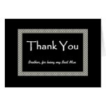 BROTHER Best Man - Checkerboard Wedding THANK YOU Greeting Card