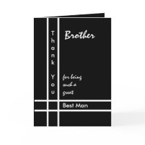 BROTHER - Best Man Wedding Thank You Card