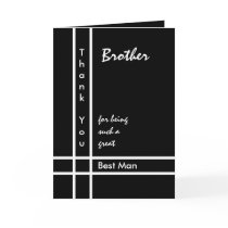BROTHER - Best Man Wedding Thank You Card