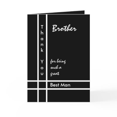 BROTHER - Best Man Wedding Thank You Card
