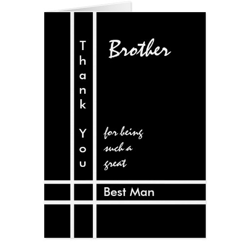BROTHER Best Man Wedding Thank You Card Zazzle
