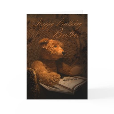 Brother Birthday Card With Teddy Bear Reading A Bo from