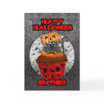 brother halloween cupcake cat, grey tabby cards