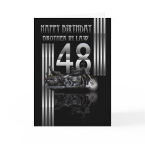 Brother In Law 48th Birthday Card - Motorbike