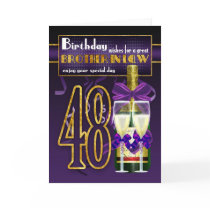 Brother In Law 48th Birthday Card - Purple And Bla