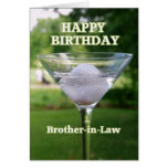 Brother-in-Law Martini Golf Ball Birthday Cards