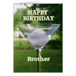 Brother Martini Golf Ball Happy Birthday Card