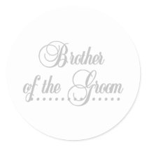 Brother of Groom Gray Elegance stickers