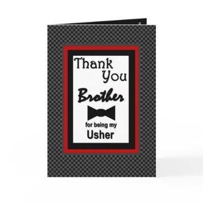 Brother USHER Wedding Thank You with Bow Tie Card